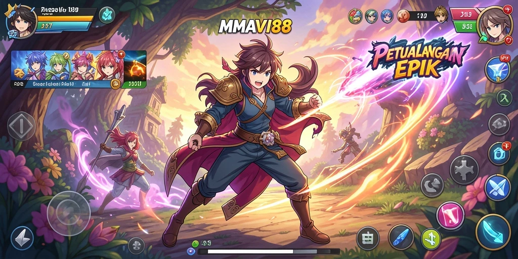 Tampilan gameplay anime yang menawan dan mendebarkan.