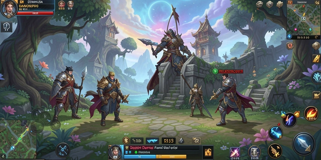 Gameplay menakjubkan dalam DEWANUSA dengan dunia fantasi yang luas.