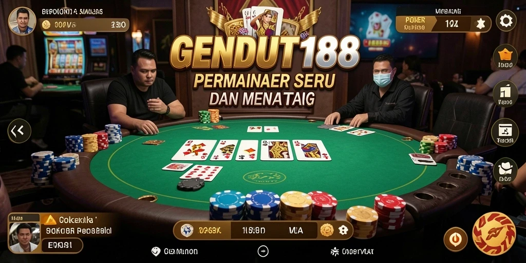 Tampilan gameplay poker yang mendebarkan di GENDUT188.