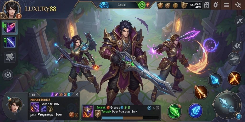 Screenshot LUXURY88 menampilkan aksi seru di arena MOBA.