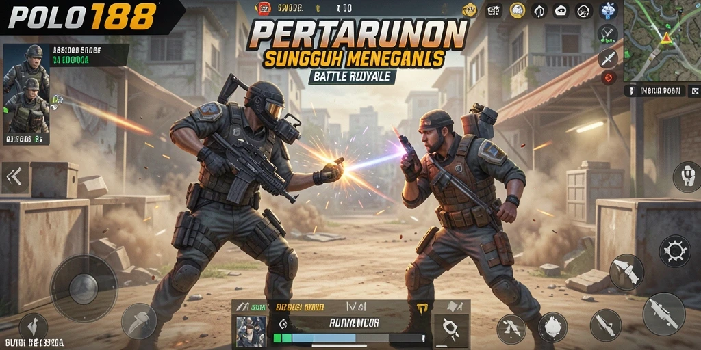 Screenshot POLO188 menunjukkan aksi seru dan grafis memukau dalam permainan Battle Royale.