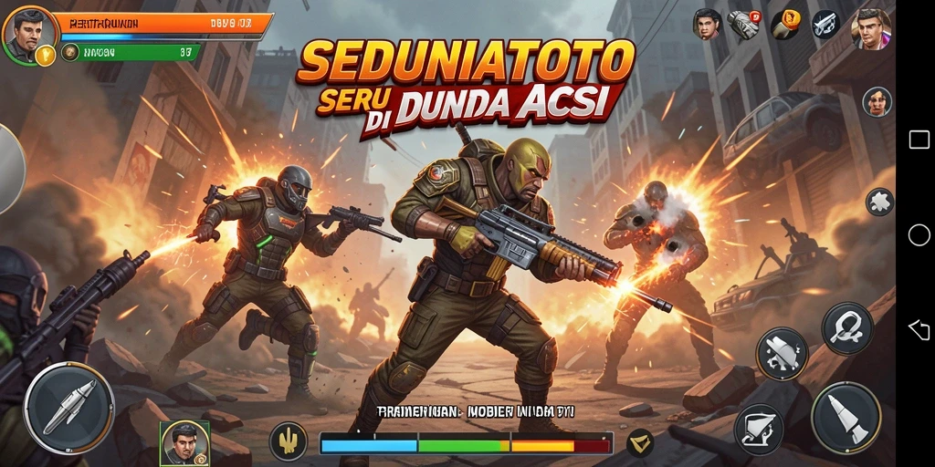 Tangkapan layar gameplay SEDUNIATOTO menunjukkan pertempuran seru dengan grafis menawan.
