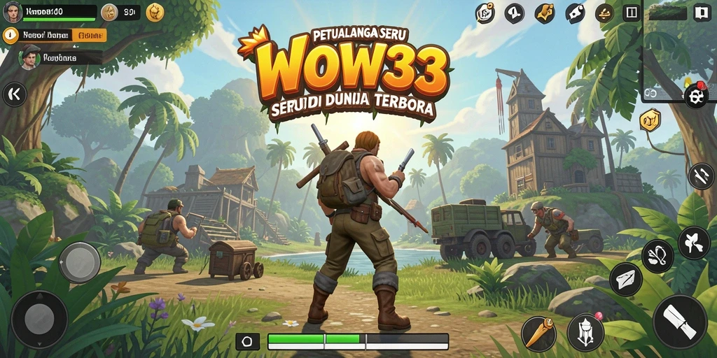 Tangkapan layar menunjukkan gameplay seru di dunia terbuka WOW33.